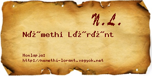 Némethi Lóránt névjegykártya