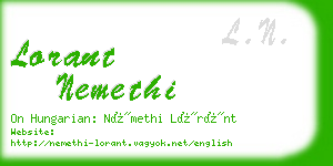 lorant nemethi business card